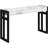 Monterey Console Table With White Faux Marble Top And Black Frame, 2-Tier Shelving, Solid Wood Construction