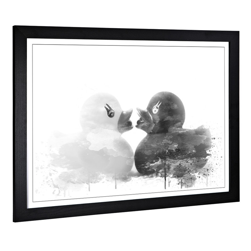 Rubber Ducks Opposites Attract - Wall Art, 45cm H x 62cm W, Framed Picture