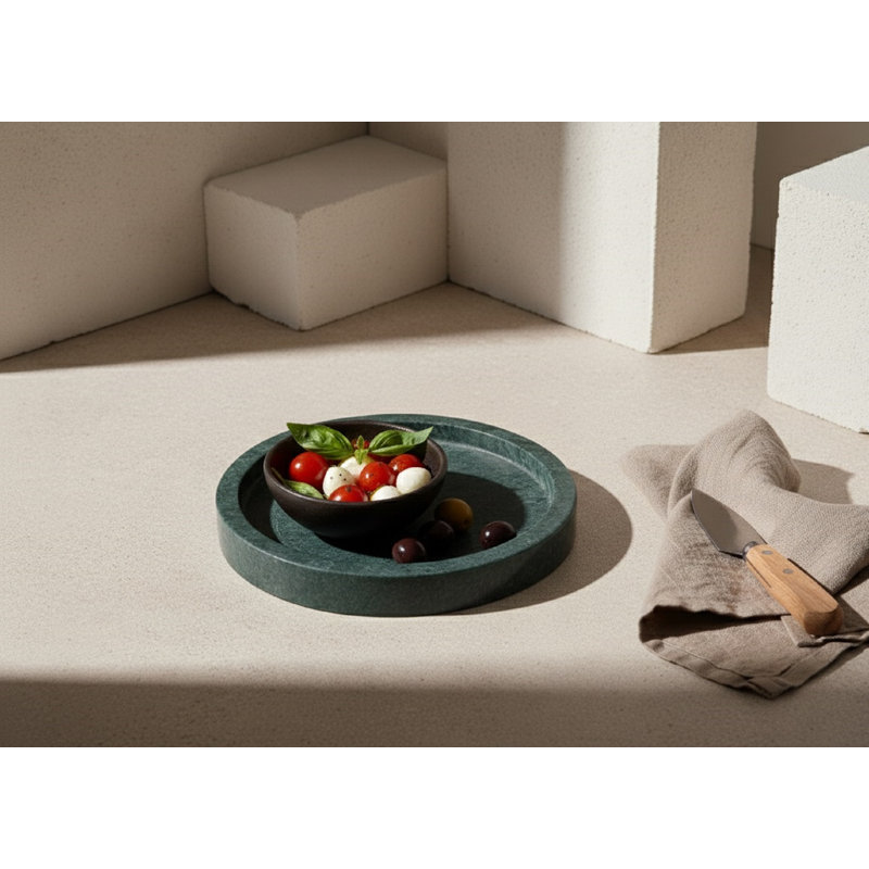Ceryis Green Round Medium Tray