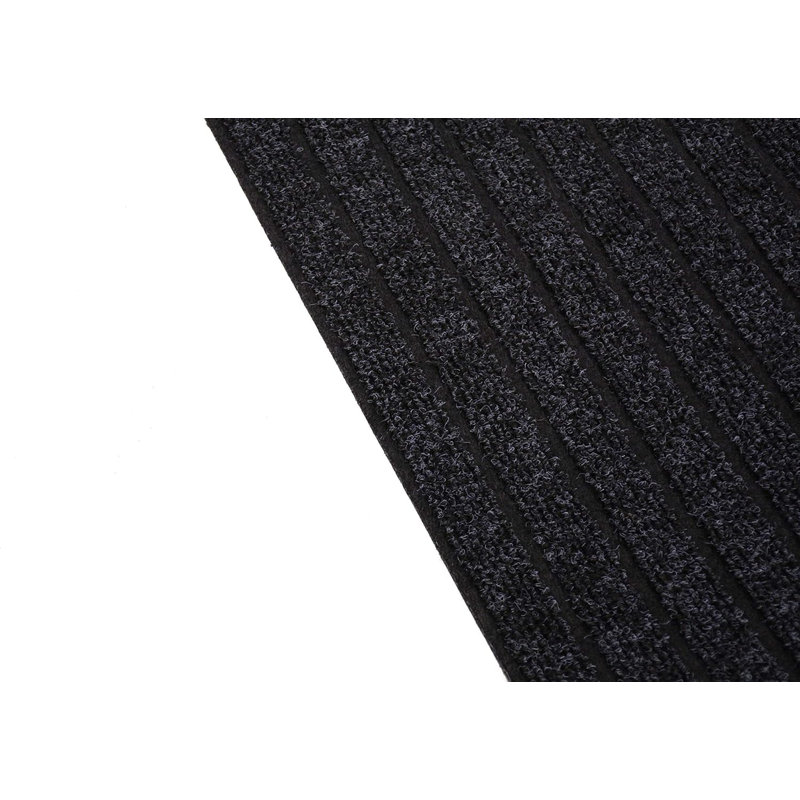 Indoor / Outdoor Striped Design Black Light Weight Low Pile Slip Resistant Rugs for Commercial, Residential Hallway