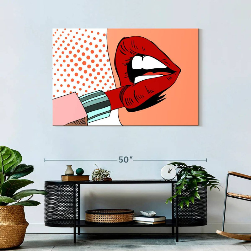 Shuttleworth Retro Pop Red Lips, 30" H x 45" W