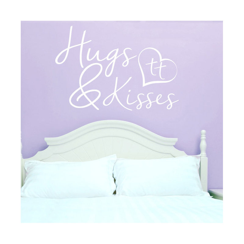 Hugs and Kisses Wall Sticker, Medium, White