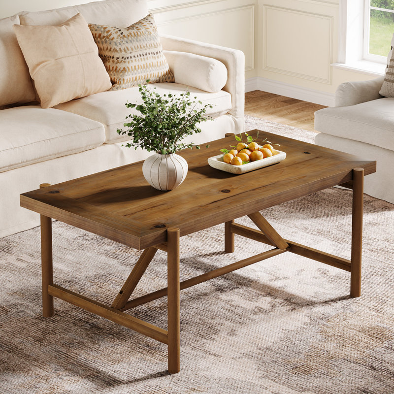 47.24" Solid Wood Rectangular Coffee Table