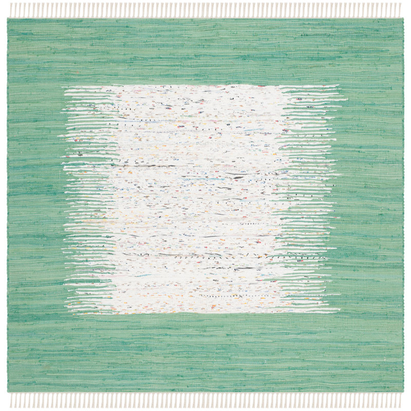 Parikh Hand Woven Cotton Abstract Rug, Square 4'