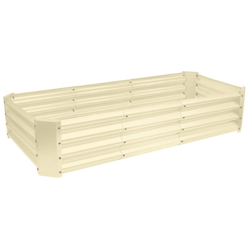 Raised Garden Bed, Off White, 30cm H x 180cm W x 90cm D