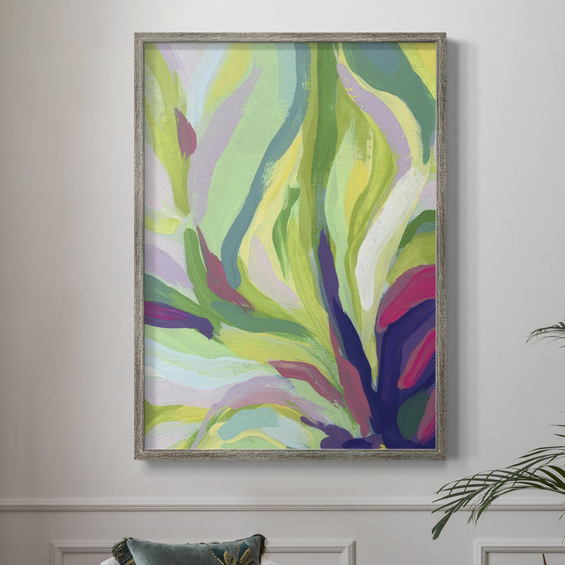 Impression encadrée Bright Tropical Abstraction II - bois massif, H 15 po x l 12 po