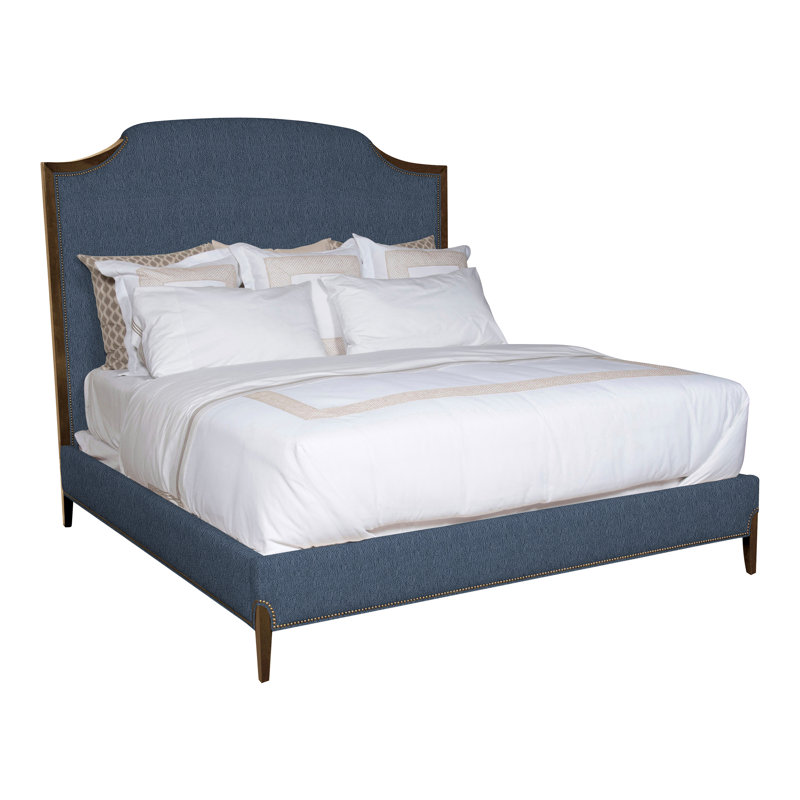 Lillet King Upholstered Low Profile Panel Bed, Yes, Worthy Snow, Havana