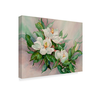« magnolia florals », reproduction de peinture à l’acrylique sur toile tendue