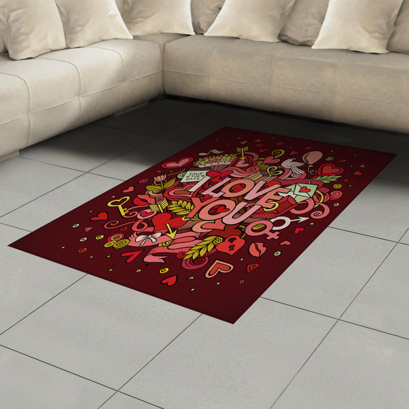 Valentine High Density Long Fiber Poly Threads Decorative Area Rug Carpet, Rectangle 4' x 5'8"