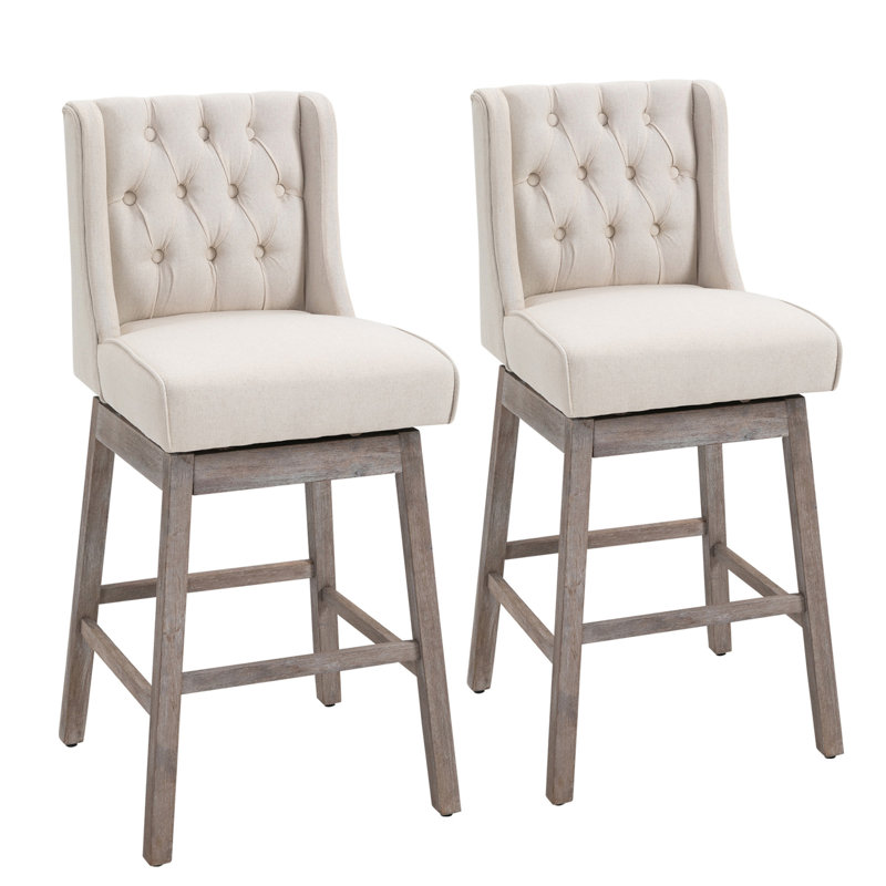 Basanti Stool,  Bar Stool (29.5” Seat Height), Beige