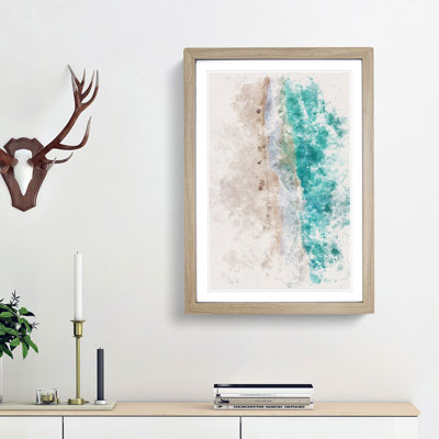 Cancun Beach In Mexico Watercolour - Picture Frame Graphic Art