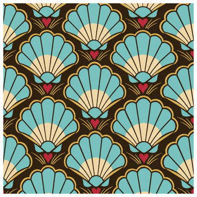 Scallop Shells Hearts Comforter