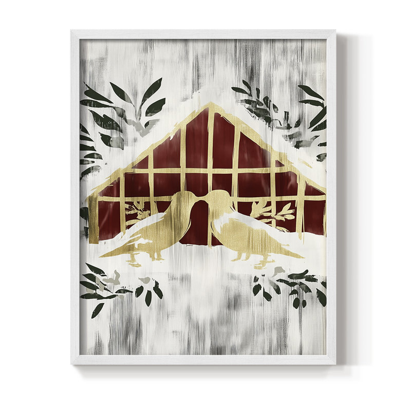 Reproduction encadrée - bois massif, H 11 po x l 9 po, Blanc