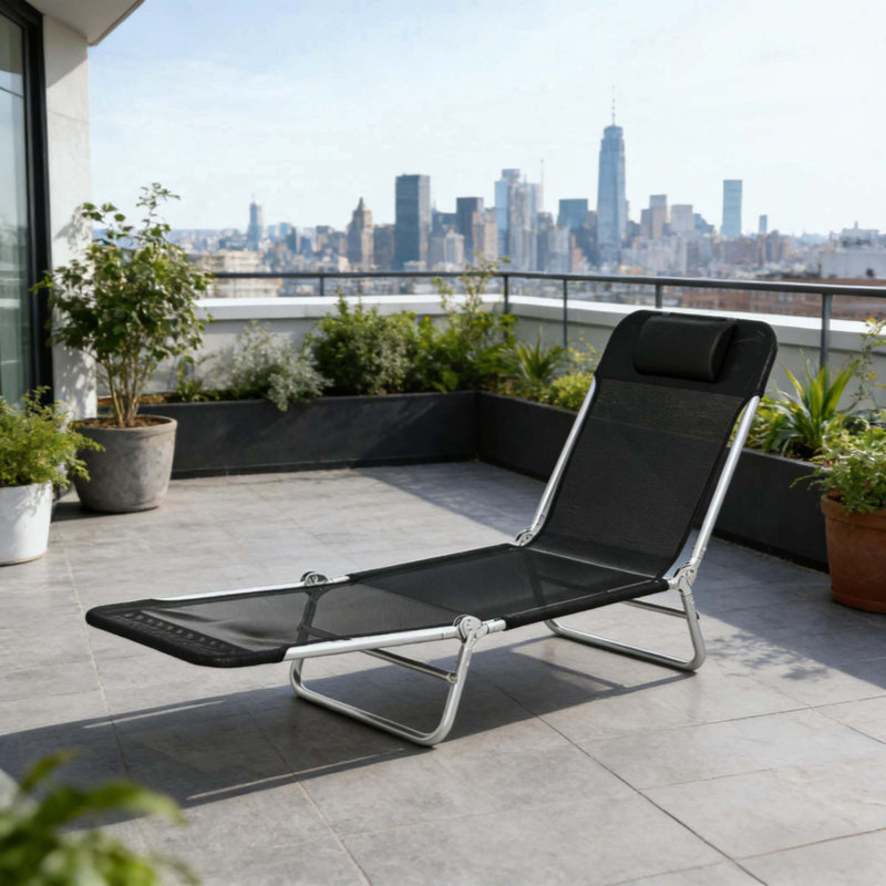 Chaise pratique, chaise longue pliante