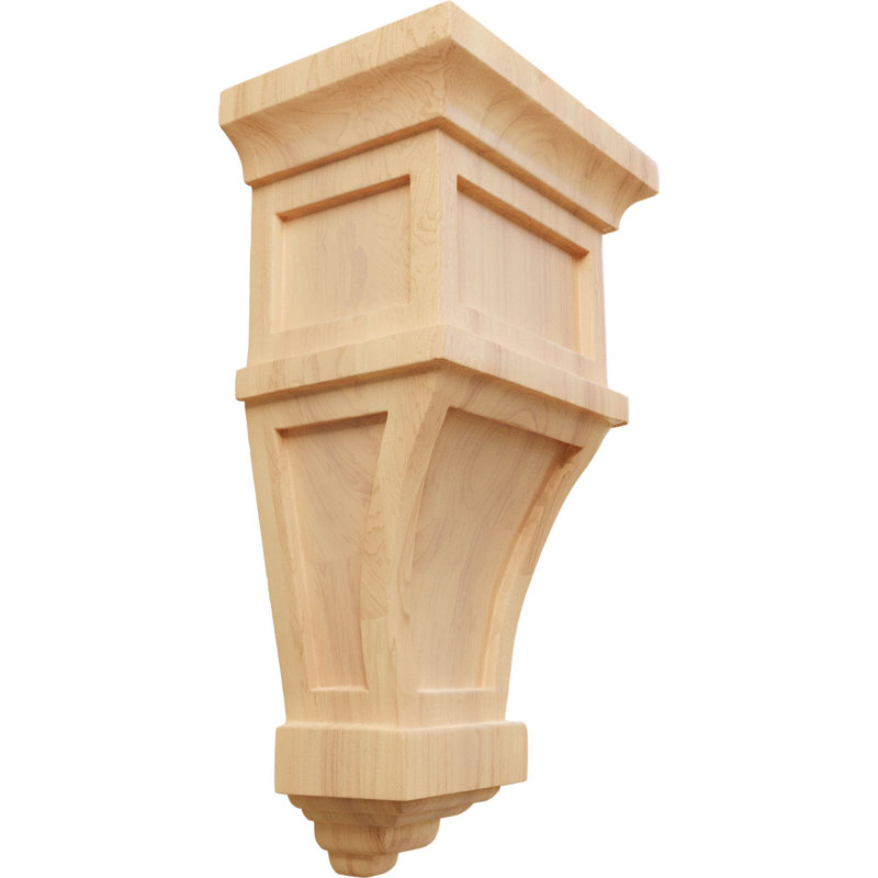 6"W x 4"D x 11"H Alpine Corbel, Red Oak, Red Oak