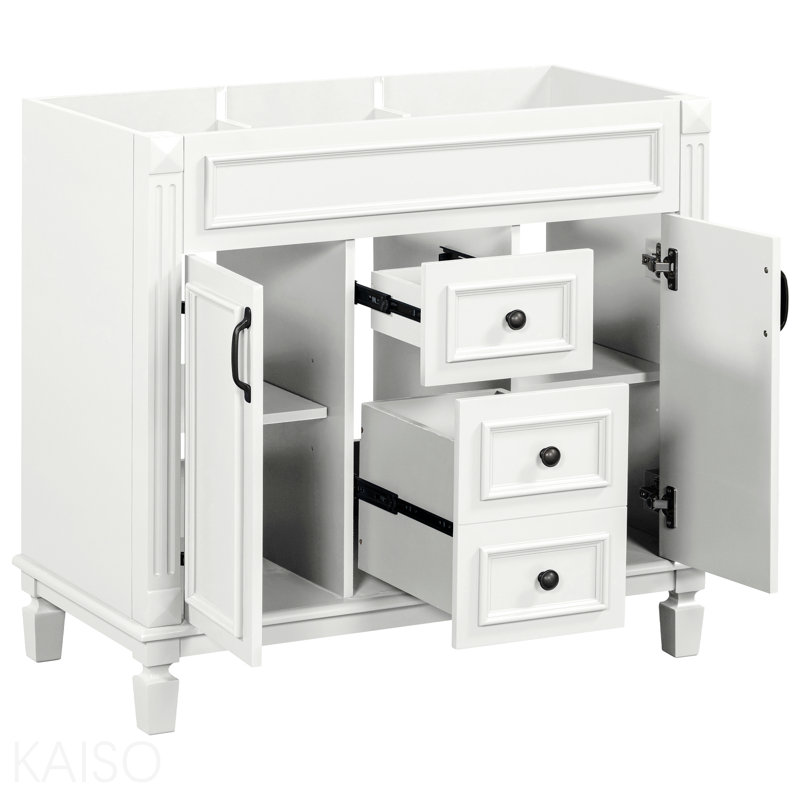 Meuble-lavabo 36 po sans lavabo supérieur, armoire seulement, armoire de rangement moderne avec 2 portes à fermeture douce