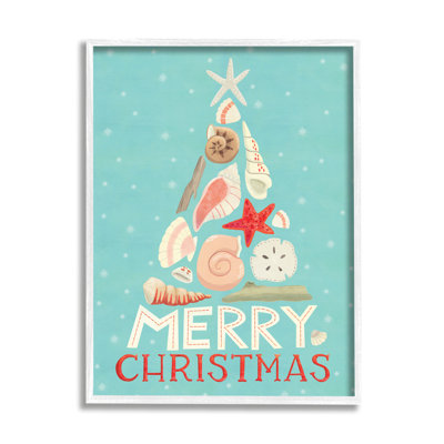 «Merry Christmas Nautical Holiday Tree Beach Polka Dots» par Laura Watson - impression sur toile