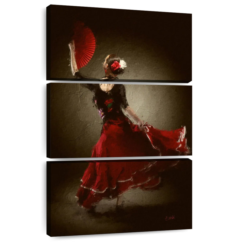 Enn The Red Fan, 65" H x 42" W