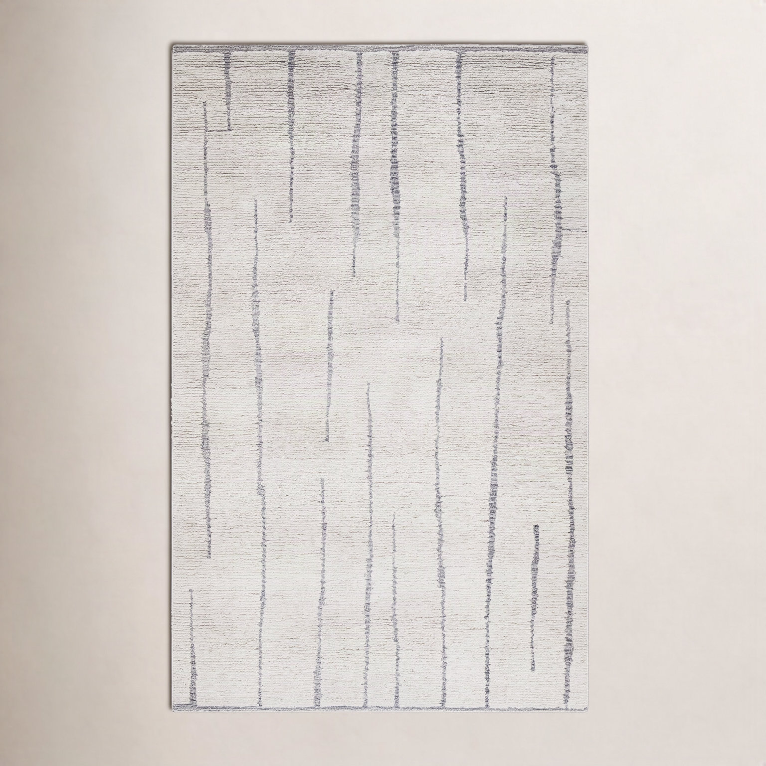 Keagan Charcoal Ivory Hand-Tufted Abstract Wool Rug, Rectangle 3' x 5'