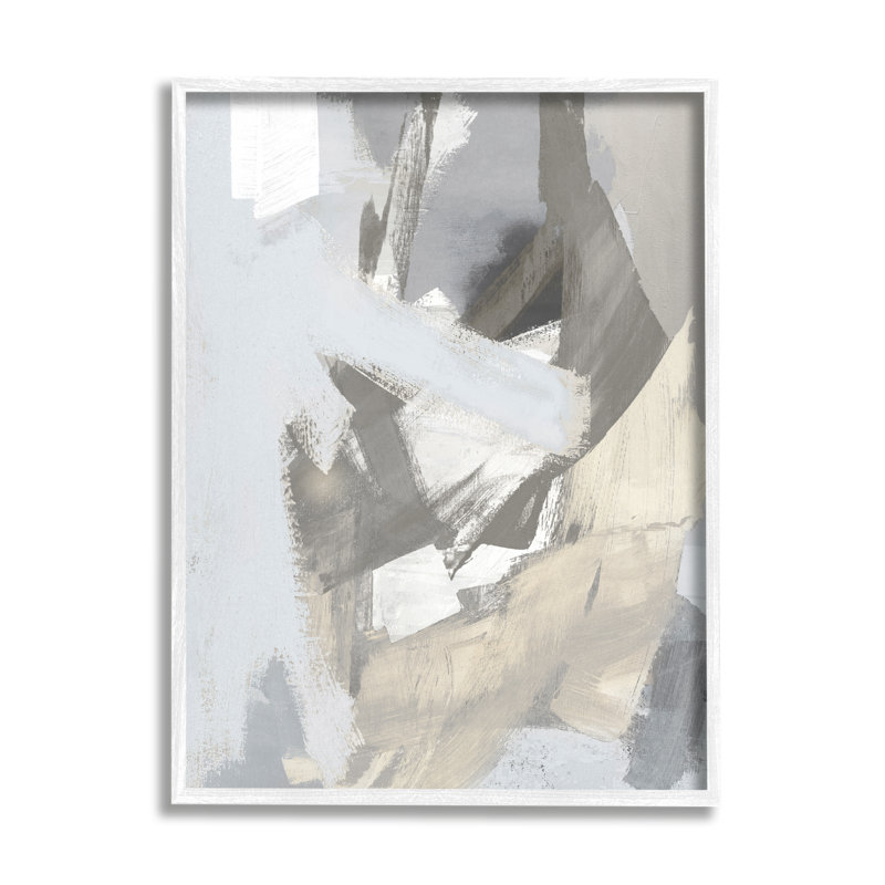 «Chaotic Grey Abstraction», reproduction encadrée sur bois, Giclée encadrée blanc bord de mer, H 30 po x l 24 po x P 1,5 po