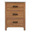 Meuble-lavabo moderne de 24 po avec lavabo en céramique, 3 tiroirs pour rangement spacieux et motif de grain de bois rétro