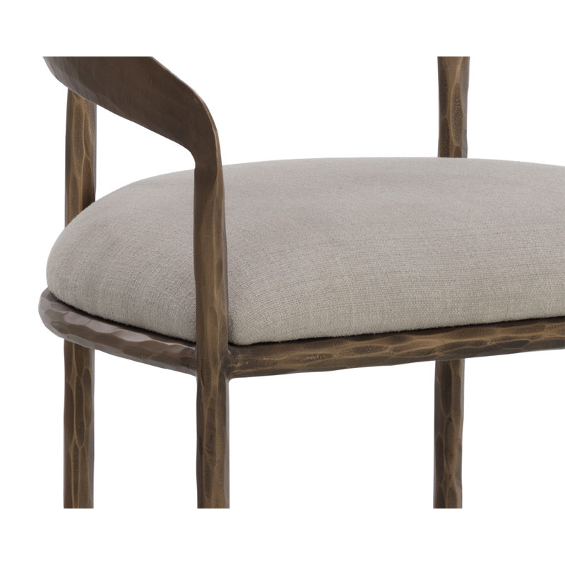 Upholstered Stool with Metal Frame
