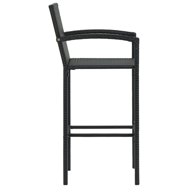 Kristna Square 4 Person 70cm Long Bar Height Dining Set, Black