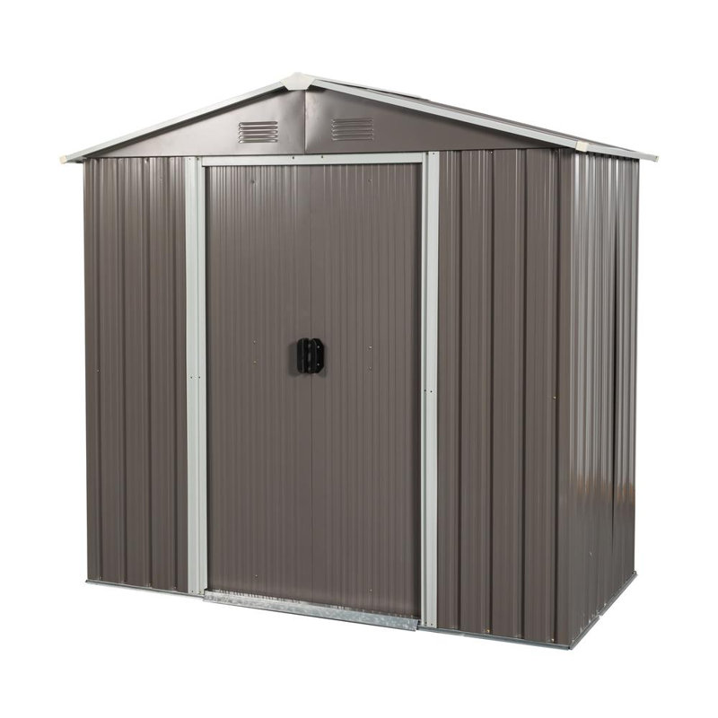 Remise de rangement en métal, Brun, H 72 po x P 68,4 po