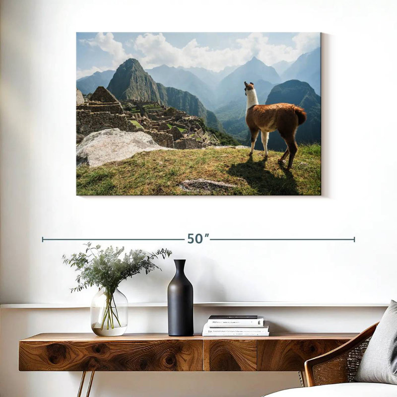 Rama lama et Machu Picchu, H 26 po x l 39 po