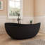 Fslefay 65'' Terrazzo Freestanding Solid Surface Concrete Soaking Bathtub-125177226