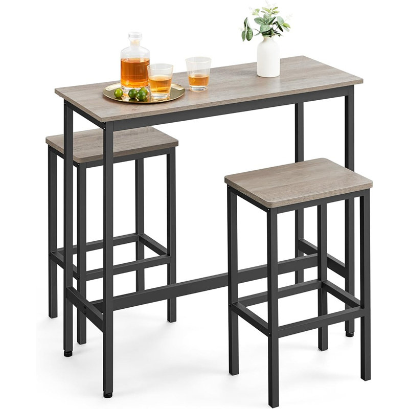 Ensemble de 2 tables de salle à manger, de bar et de chaises, ensemble de 2 tables avec tabourets de cuisine