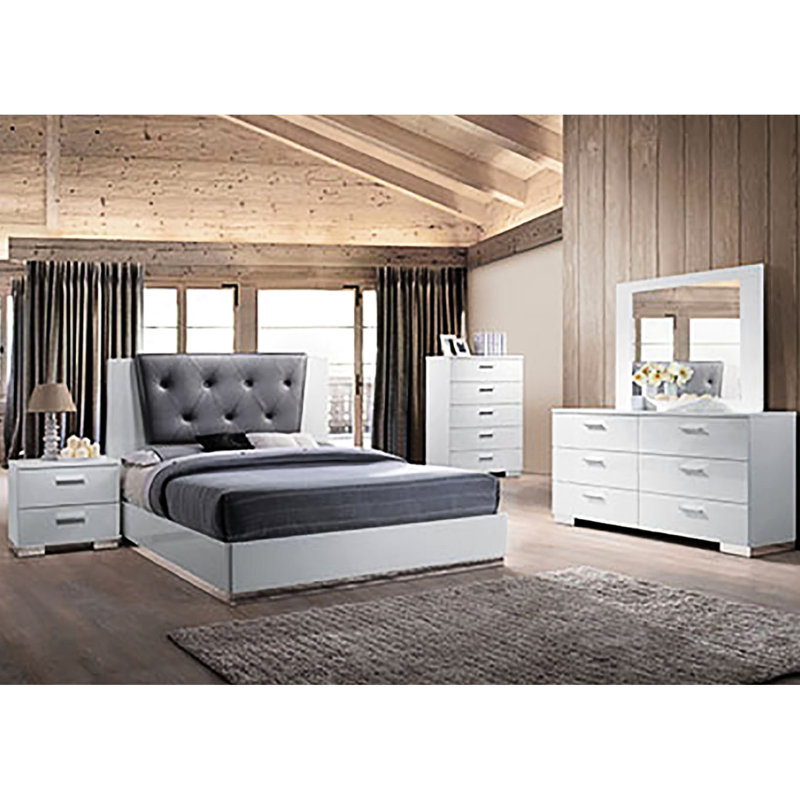 2 tables de chevet pour la chambre à coucher, blanches et tendance, avec 2 tiroirs à fonctionnement doux