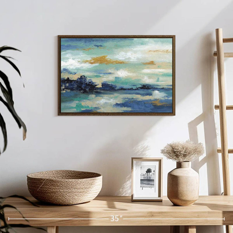 Sea Isle I, 19 po x 13 po, Cadre flottant en noyer