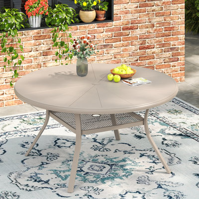 47.2" Round Aluminum Patio Dining Table