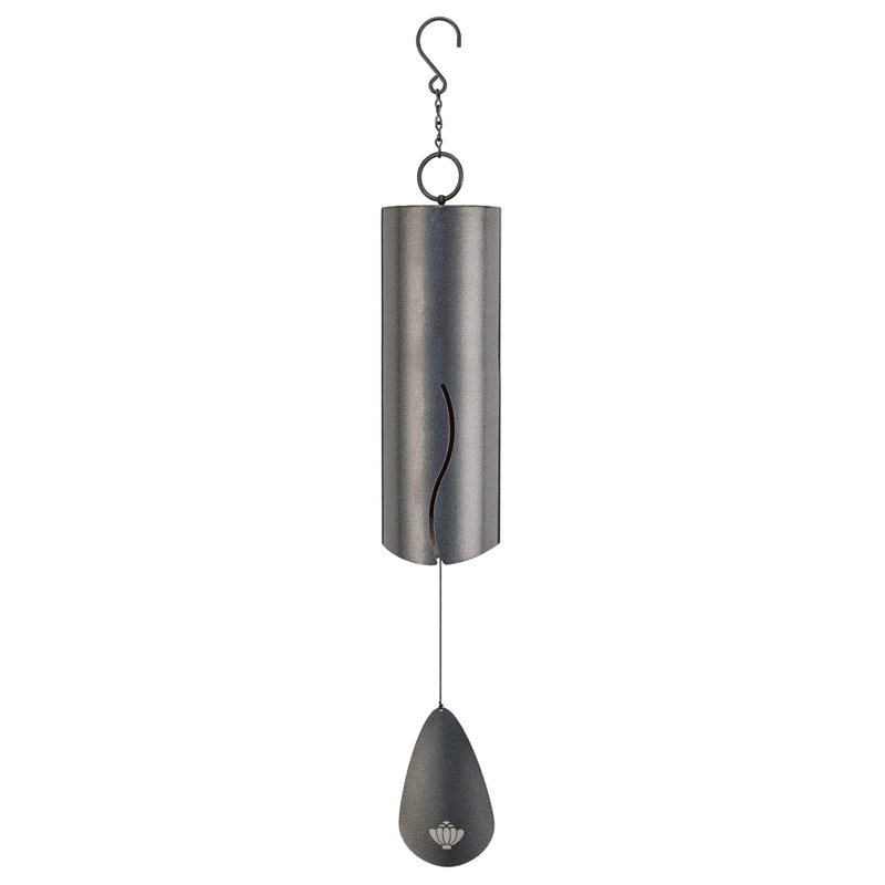 Amayah 28" Classic Steel Outdoor Hanging Wind Bell with Decorative Accents and Integrated Hanging Hook - Patina, Patina