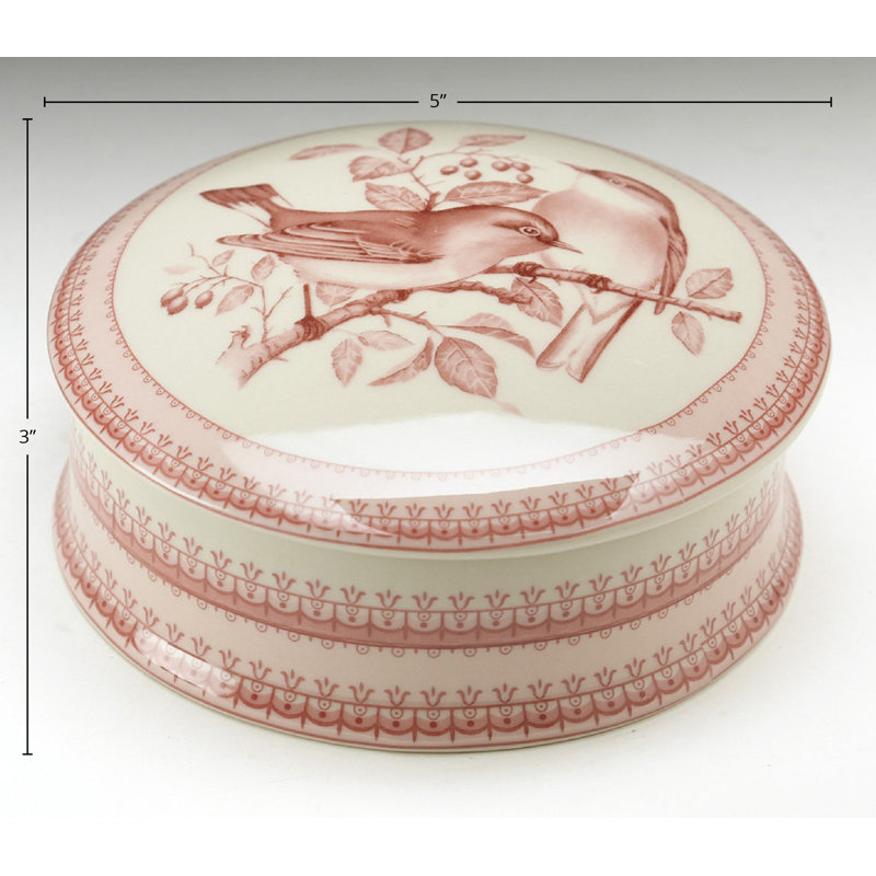 Boîte décorative ronde en porcelaine