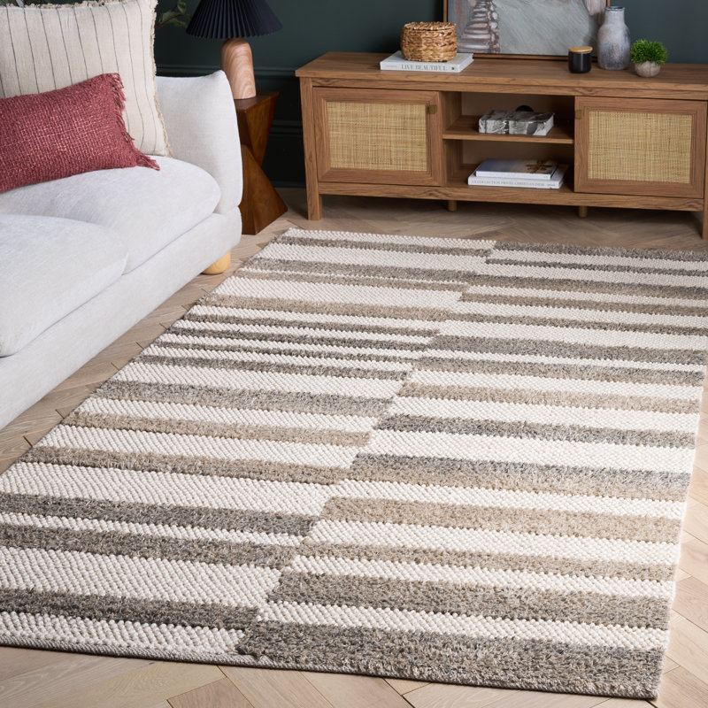 Natura 231 Hand Loomed 60% Wool; 30% Pet Yarn; 10% Cotton Abstract Rug, Rectangle 5' x 8'