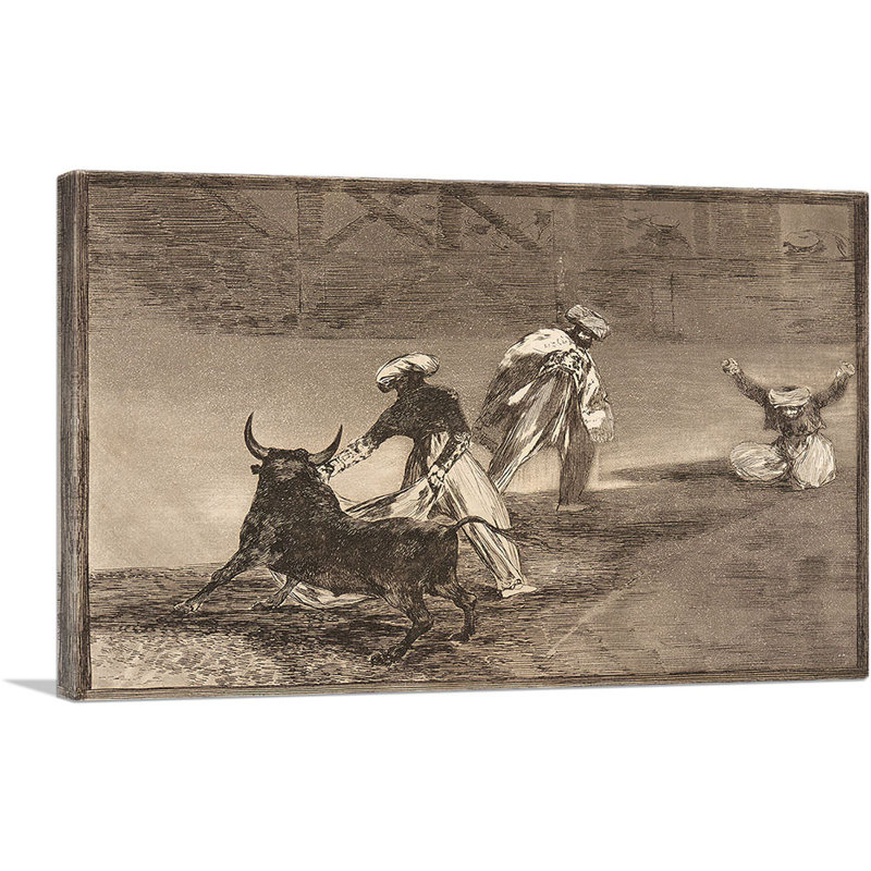 Ils jouent un autre avec le cap dans une enceinte 1816 par Francisco Goya - reproduction d'art sur toile tendue