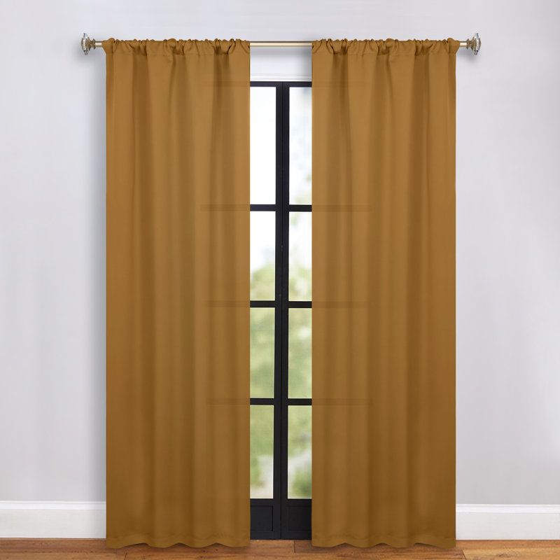 Paire de rideaux obscurcissant avec passe-tringle Moriah Millendon, L 36 po x L 84 po, Brun caramel