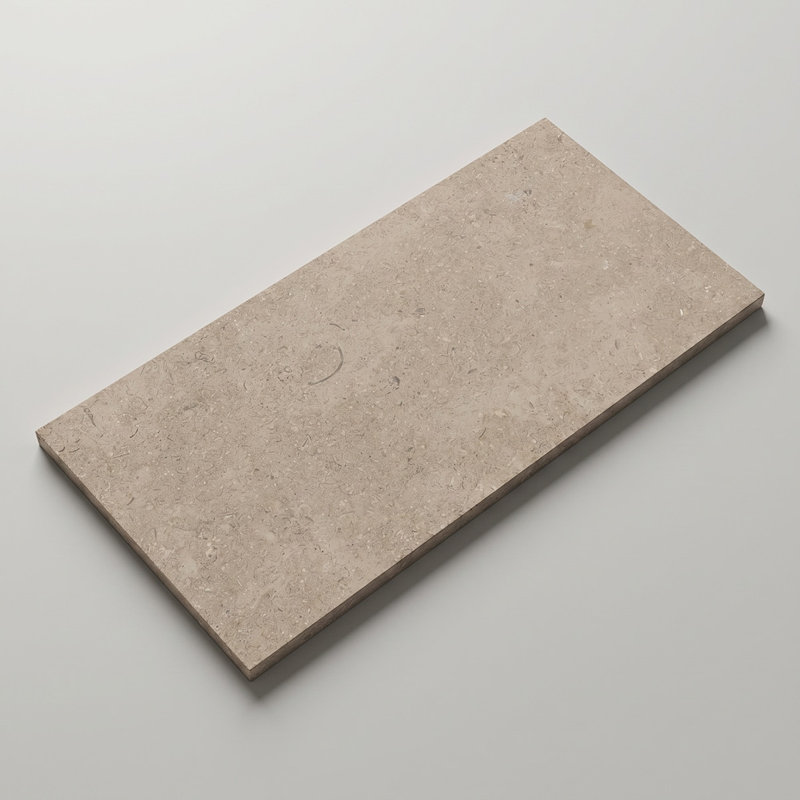 Caspian Almond Leathered 18x36 Limestone Tile