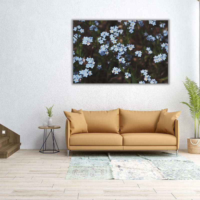 «Forget Me Nots I», reproduction d'art sur toile, H 16 po x l 24 po