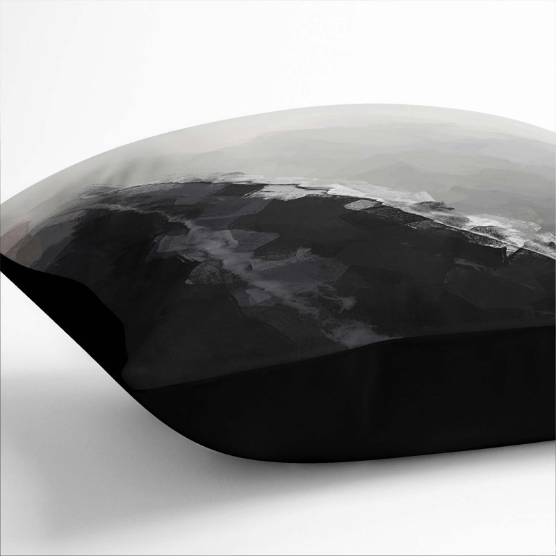 Abstract Square Cushion, 55cm H x 55cm W x 20cm D, Black