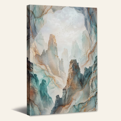 «Blue Marble Rock Spires and Gold Veins», art mural sur toile