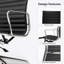 Genuine Leather Conference Chair with Lumbar Support & Adjustable Height, 360° Swivel Executive Office Chair with Aluminium Base