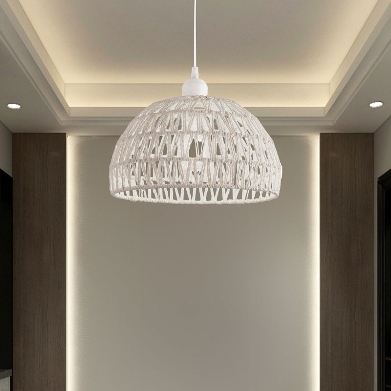 Luminaire suspendu en dôme en fer et coton 1 lumière Lachlan