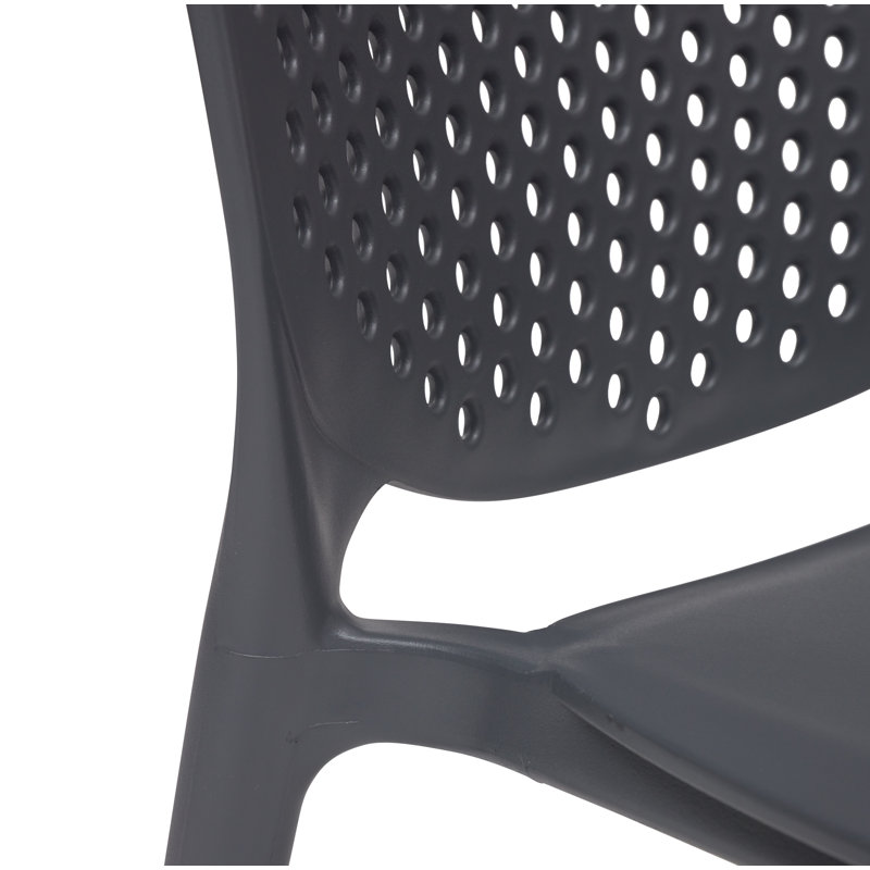 Bailey Stacking Patio Dining Chair, Black Gray