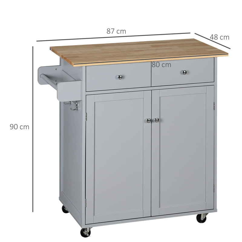 Carneisha Wood Kitchen Island