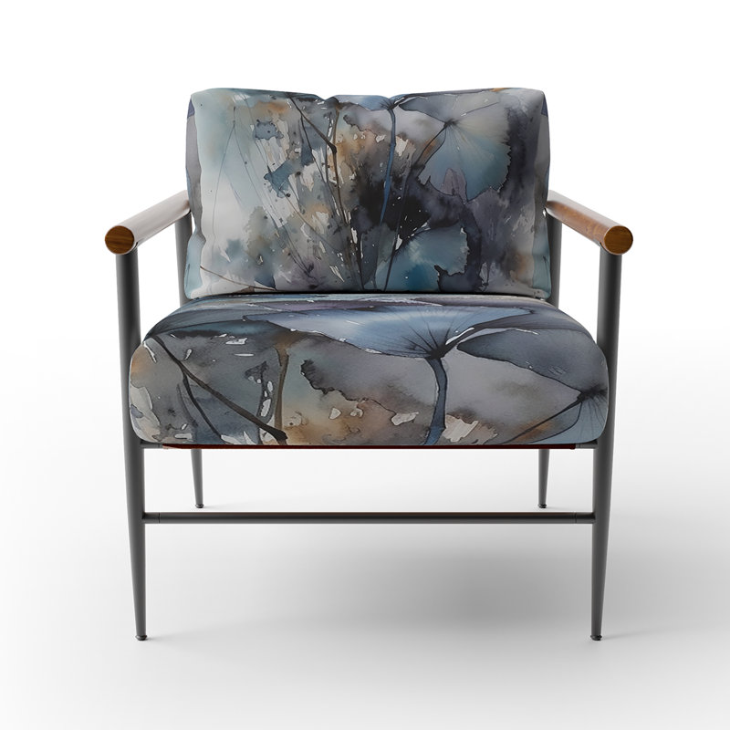 Fauteuil bleu et floral Bouquet, Noir
