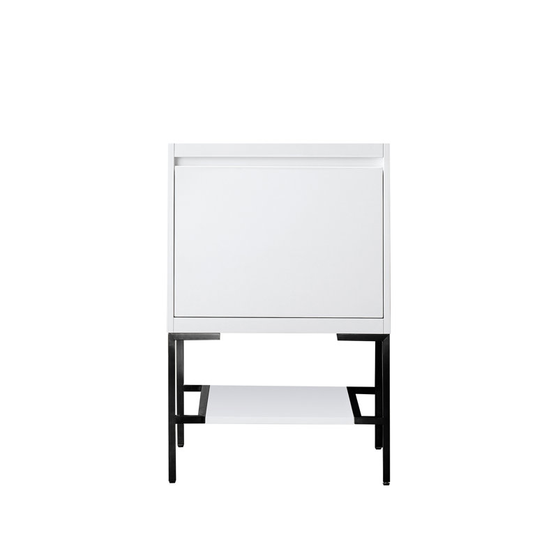 Glossy White 24" Wall-Mount Single Vanity Base