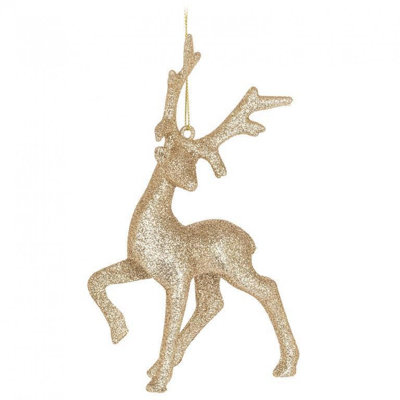 Glitter Standing Reindeer Ornament